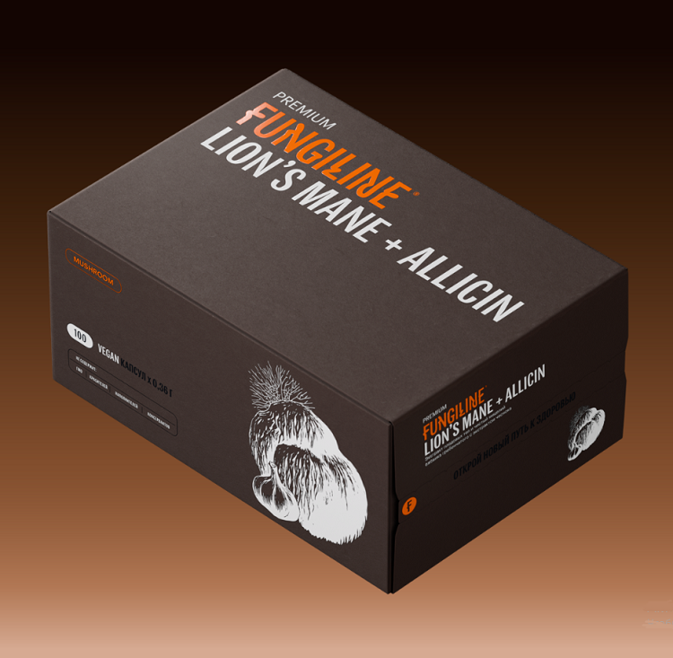 Ежовик гребенчатый LION’S MANE + ALLICIN •100 капсулЕжовик гребенчатый LION’S MANE + ALLICIN •100 капсул