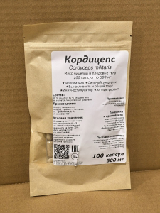 Кордицепс (микс мицелий+плодовые тела) 100 капсул по 500 млКордицепс (микс мицелий+плодовые тела) 100 капсул по 500 мл